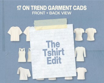 The T-shirt Edit | Fashion Design CAD Pack | Apparel Mockups, Clothing Templates