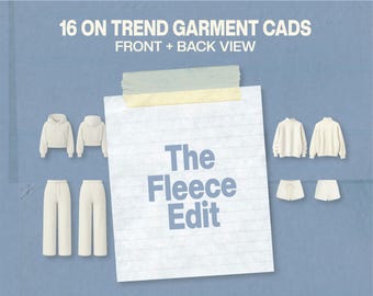 The Fleece Edit | Fashion Design CAD Pack | Apparel Mockups, Clothing Templates