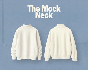 The Mock Neck | Fashion Design CAD Pack | Apparel Mockups, Clothing Templates