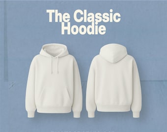 The Classic Hoodie | Fashion Design CAD Pack | Apparel Mockups, Clothing Templates