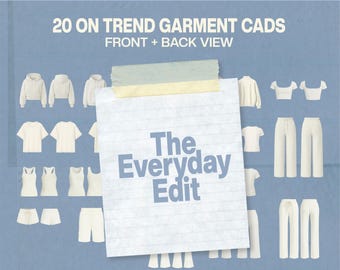 The Everyday Edit | Fashion Design CAD Pack | Apparel Mockups, Clothing Templates