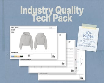 Fashion Tech Pack Template | Editable Specification Sheets (Digital Download)