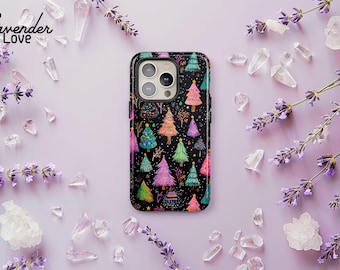 Colorful Christmas Tree Phone Case, Cute Holiday Case, Winter Gift iPhone 16 15 14 13 12 Pro Max, Samsung S24 S23 S22 Ultra Plus, Pixel 8 7