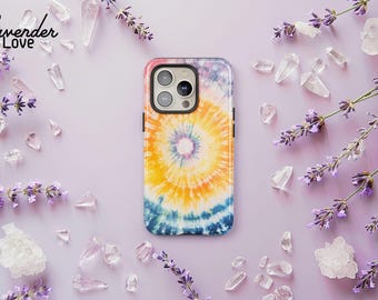 Pastel Tie Dye Phone Case, Rainbow Swirl Case, Psychedelic Hippie Cover, iPhone 16 15 14 13 Pro Max, Samsung S24 S23 S22 Ultra Plus, Pixel 8