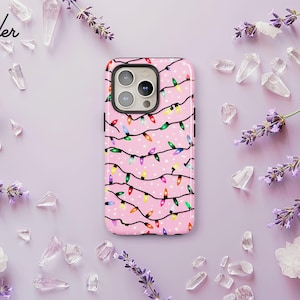 Funda para teléfono con luces navideñas, bonita funda navideña navideña, funda de regalo de invierno para iPhone 16, 15, 14, 13, 12 Pro Max, Samsung S24, S23 Ultra Plus, Pixel 8, 7