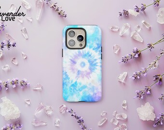 Pastel Tie Dye Phone Case, Rainbow Swirl Case, Psychedelic Hippie Cover, iPhone 16 15 14 13 Pro Max, Samsung S24 S23 S22 Ultra Plus, Pixel 8