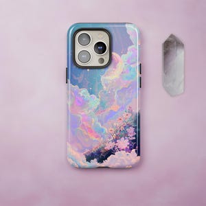 Obudowa na telefon z opalizującym pastelowym obłokiem: kwiatowy, niebiański wzór na iPhone'a 17 16 15 14 13 Air Pro Max, Samsunga S25 S24 S23 S22 Ultra Plus, Pixela 9 8