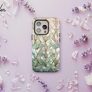 Abalone Shell Pattern Phone Case: Iridescent Design iPhone 17 16 15 14 13 Air Pro Max, Samsung S25 S24 S23 S22 Ultra Plus, Pixel 9 8 7