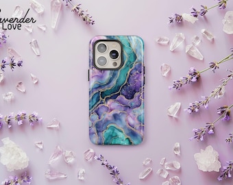 Bunt Kristall Handyhülle: Witchy Agate Geode Cover iPhone 17 16 15 14 13 Air Pro Max, Samsung S25 S24 S23 S22 Ultra Plus, Pixel 9 8 7