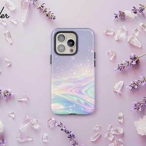 レインボーオーラ スマホケース：虹色に輝くパステルオーシャンカバー iPhone 17 16 15 14 13 Air Pro Max、Samsung S25 S24 S23 S22 Ultra Plus、Pixel 9 8 7