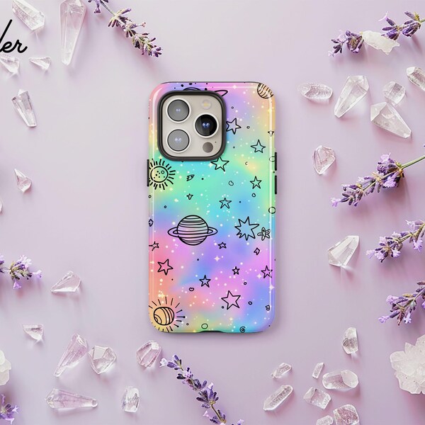 Etui na telefon Cosmic Rainbow: Niebiański wzór galaktyki iPhone 17 16 15 14 13 Air Pro Max, Samsung S25 S24 S23 S22 Ultra Plus, Pixel 9 8 7