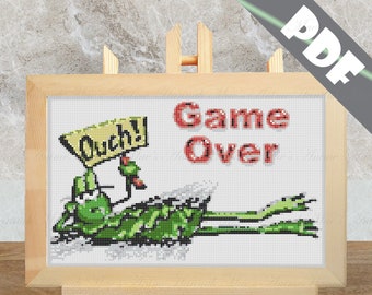 Frogger Game Over Cross Stitch Pattern (PDF)