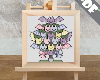 Batty Little Christmas Digital Cross-Stitch Pattern