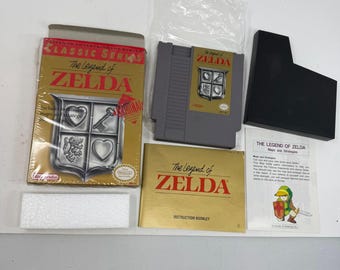 The Legend of Zelda NES Nintendo Classic Series Completo en Caja CIB Cartucho Gris