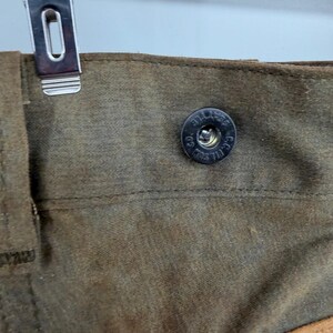 Pantalones de caza dobles Filson, lona de algodón encerado, color verde oliva/marrón claro, para hombre, fabricados en EE. UU., talla 36x31. imagen 8