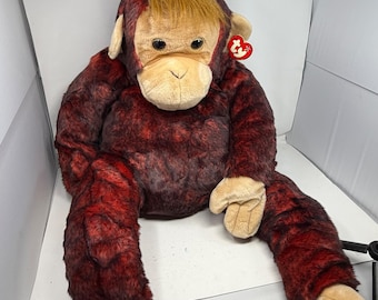 Ty Beanie Buddy Jumbo Schweetheart Orangután Rojo Negro Veteado Felpa 2000 09045