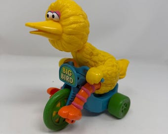 Vintage Sesame Street Big Bird Tricycle Wind Up Toy Illco Jim Henson Macau 1980s