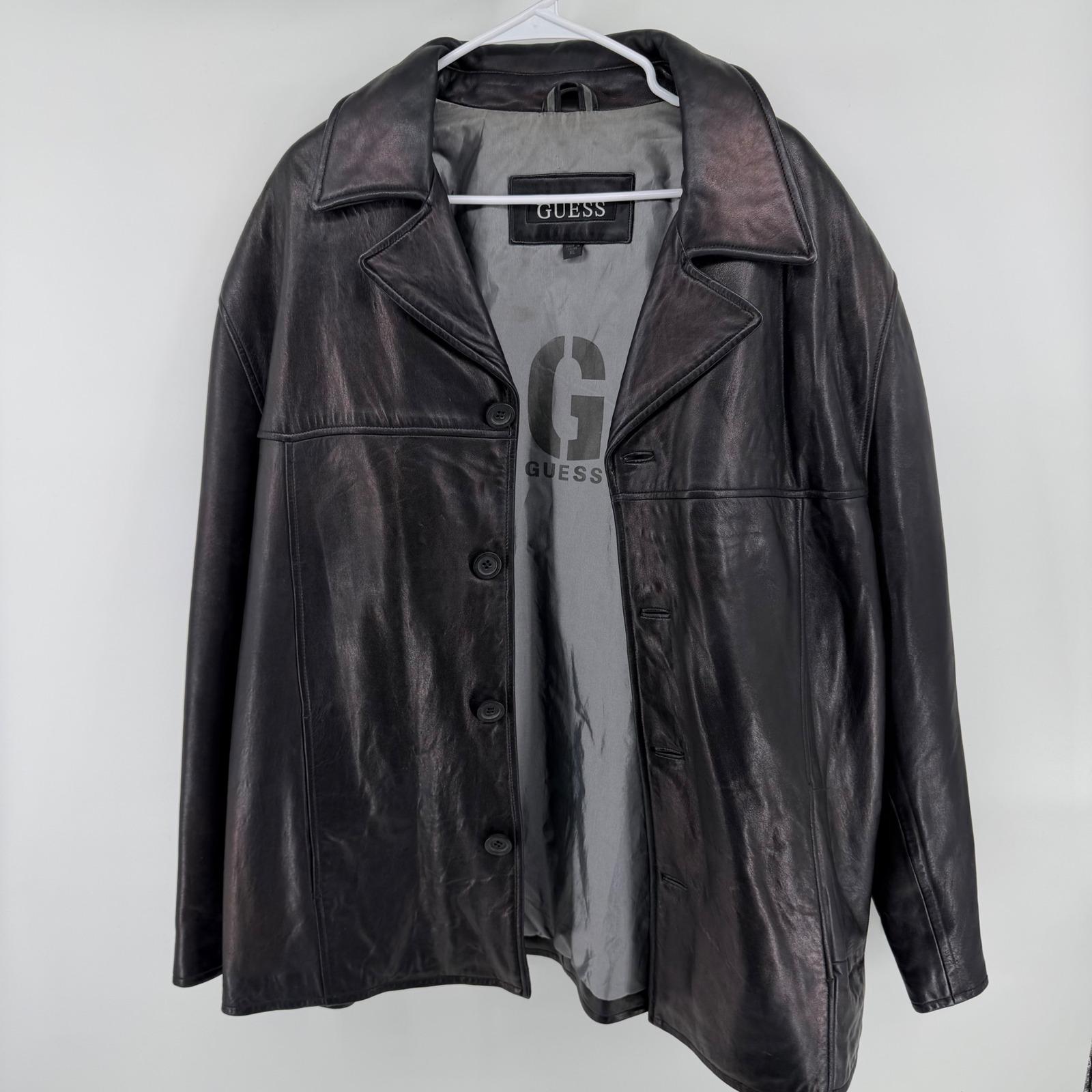 Vintage Guess Leather Jacket - Etsy
