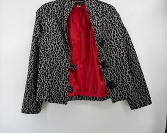 Vintage Chanel Uniform Jacket, Wool Chanel Jacket, Black Wool