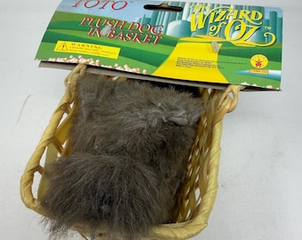 ヴィンテージ 1997年 オズの魔法使い トト ぬいぐるみ犬 かご入り ルビーズ コスチュームアクセサリー 533