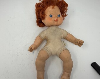 Vintage 1982 American Greetings Red Hair Blue Eye Freckle Doll Hong Kong 80s