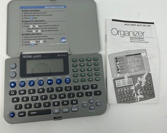 Organizador electrónico Royal dm3070 con memoria de 96 KB, retroiluminación gris RoyalGlo y manual.