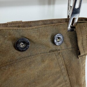 Pantalones de caza dobles Filson, lona de algodón encerado, color verde oliva/marrón claro, para hombre, fabricados en EE. UU., talla 36x31. imagen 6