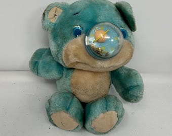 Vintage 1987 nosy Bear Blue playskool Plush twinkle Nose Toy Retro untested