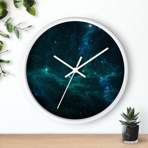 Reloj de pared Nebulosa Galáctica: Decoración cósmica para soñadores, reloj de pared espacial, arte de pared moderno, reloj de pared para el hogar y la oficina, reloj de pared único.