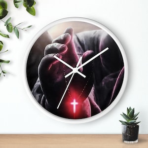 Spiritual Wall Clock, Religious Home Decor, Inspirational Gift, Faith-Based Clock, Christian Wall Art
