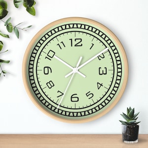 Vintage-Inspired Green Wall Clock, Home Decor, Retro Wall Art, Timeless Clock, Gift for Housewarming, Bedroom Living Room Decor