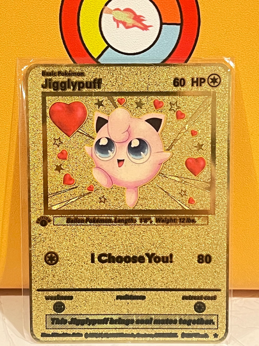 Jigglypuff Love I Choose You Gold Metal Pokémon Card-collectible/gift ...