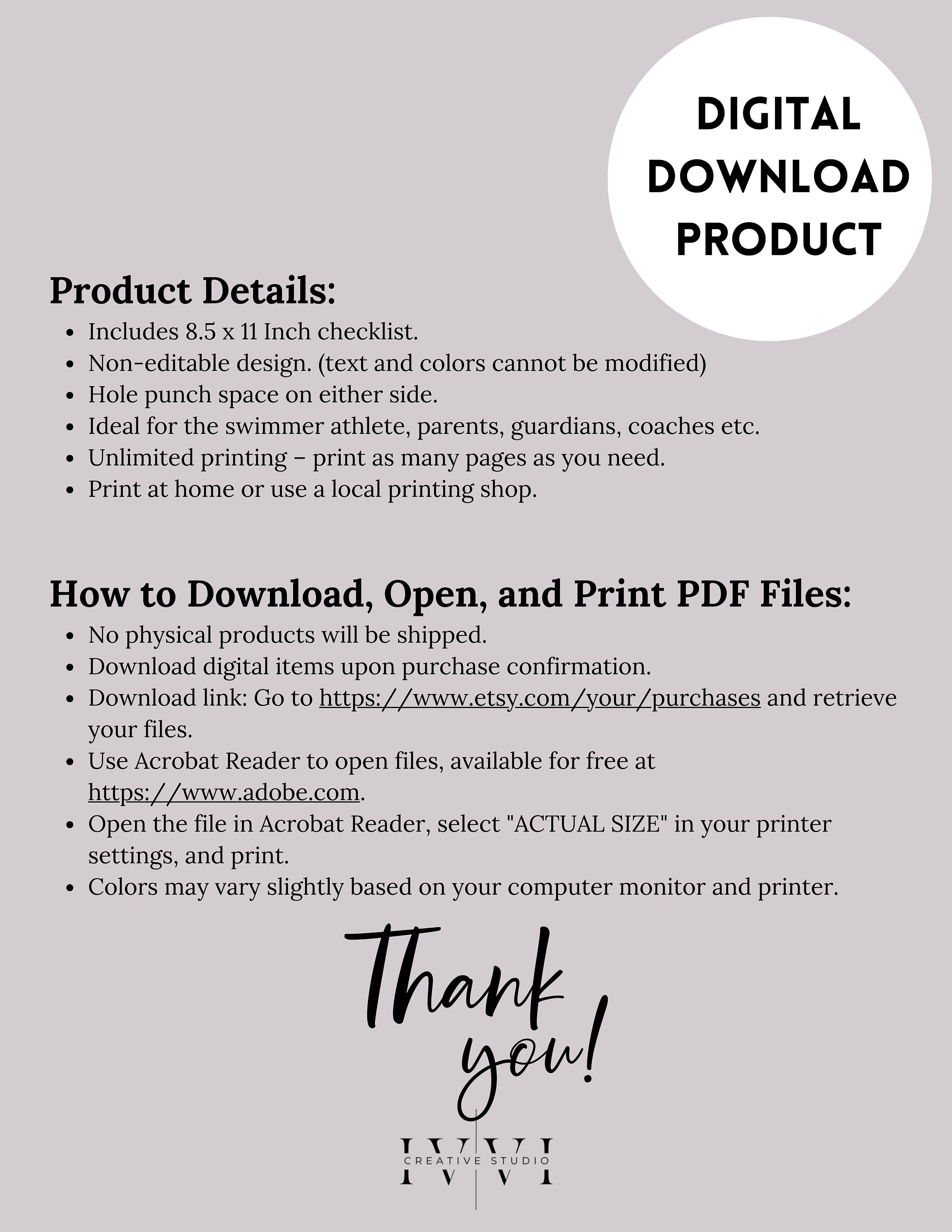 Swim Meet Checklist / Swim Meet Packing List / Never to Pack an