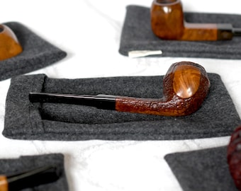 1 Custom Sized Wool Felt Pipe Sock | Travel Pouch for Tobacco Pipe | Fold Over Bag