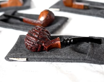1 Wool Felt Pipe Sock | Travel Pouch for Tobacco Pipe | Fold Over Bag