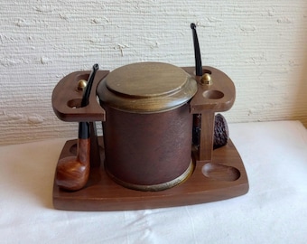 Vintage Wooden Pipe Stand For 4 Pipes