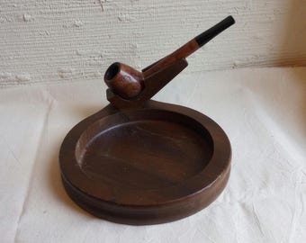 Vintage Wooden Pipe Stand For 1 Pipe