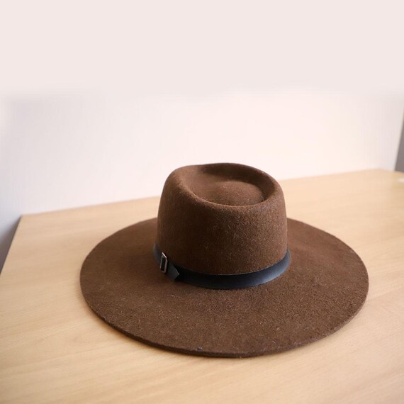 Stylish Peruvian Alpaca Wool Tan Fedora Hat with Two Bands peruvian-nuna-camel-fedora-hat  main image 4
