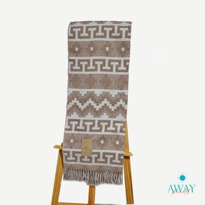 Alpaca Throw Blanket light grey and light blue, Alpaca Blanket, Handmade Luxury Throw, Alpaca wool blanket, indoor alpaca wool blanket