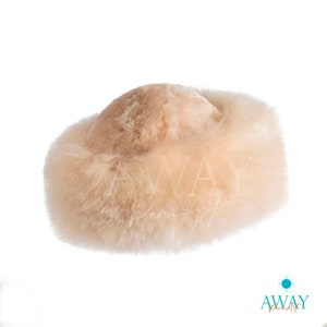 Beige Baby Alpaca Hat | Handmade Genuine Baby Alpaca Extra Fine Fur | Luxury Baby Alpaca Hat for Women