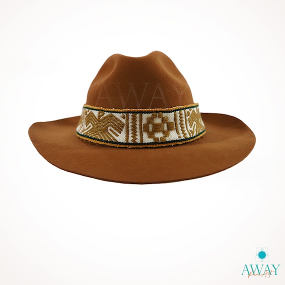 Brown Wide-Brim Hat with Decorative Band MIX BROWN Straw Cowboy Hats Cowgirl Hat Western Cowboy Hat  main image 4