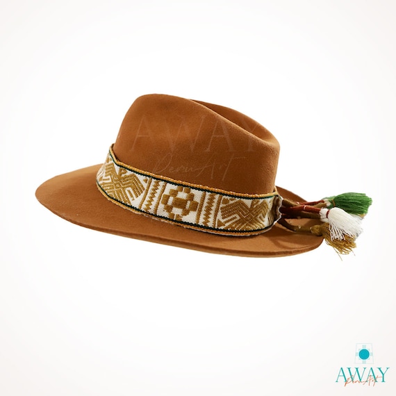 Brown Fedora Hat: Peruvian Artisan-made Felt With Woven Band  display picture 2