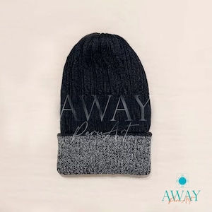 Reversible beanie Black and light gray, Alpaca wool winter hat Black and light gray, Beanie hat made of baby alpaca wool, Alpaca Beanie
