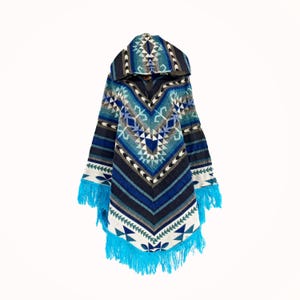 Handgjord alpackaponcho: Unisex ecuadoriansk ullsjal
