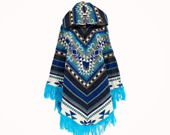 Poncho de alpaca hecho a mano: chal unisex de lana ecuatoriana