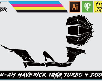 Can-am Maverick 1000 Turbo 4 Doors Vector Template