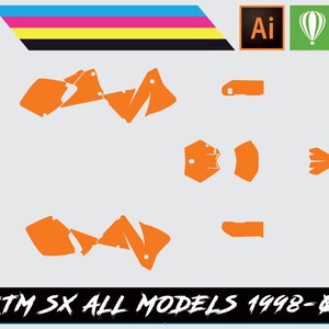 KTM SX All Models 1998-01 Vector Template