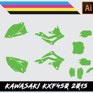 カワサキ KXF450 2015 ベクター テンプレート