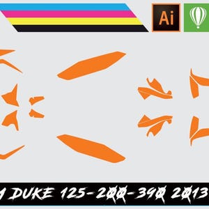 KTM Duke 125-200-390 2013-16 Vector Template