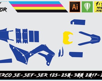 Sherco SE-SEF-SER 125-250-300 2017-24 Vector Template
